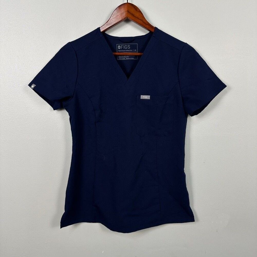 Figs Women's Navy Blue Scrub Top